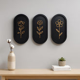 3 Piece Wooden Floral Wall Art Set